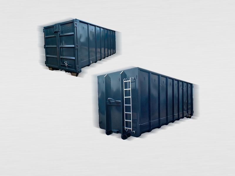 Large c  abrollbehaelter blau